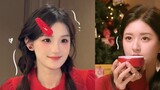 Zhao Lusi's Christmas twin ponytails //Learned in 1 minute ~ Beautiful on friends circle!