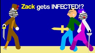 Zack gets *INFECTED*!? (Zack Vs Budgey and Ghosty Sequel) Stick Nodes Roblox Piggy