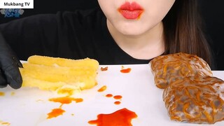 ASMR MÌ ĐẬU ĐEN CUỐN BÁNH TRÁNG, PHÔ MAI QUE, SỐT CHÁY 6