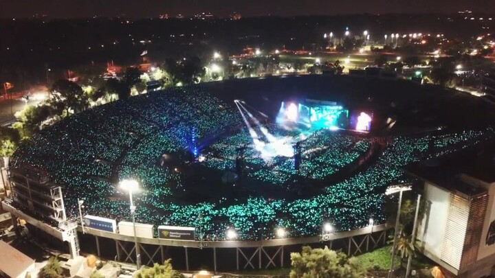 Drone shots of BTS World Tour Concert at the Rose Bowl 