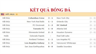 KẾT QUẢ BÓNG ĐÁ 19/10/20 GIẢI MỸ MLS-BRAZIL-NHẬT