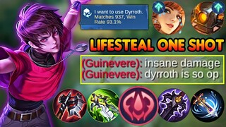 REASON WHY YOU NEED TO USE DYRROTH AGAINST META HEROES IN SEASON 25 | BEST LIFESTEAL 1 SHOT BUILD!🔥