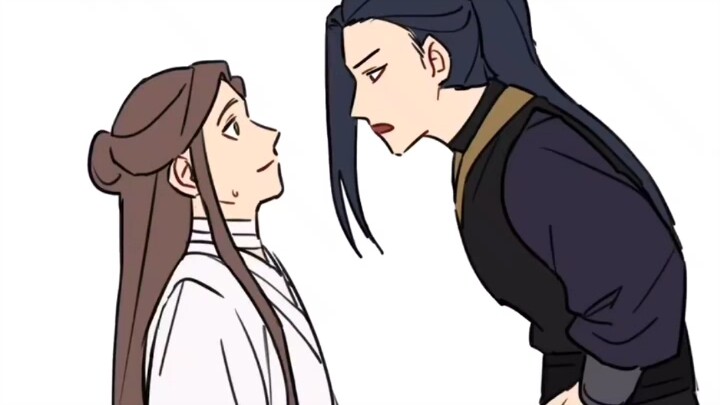 หัวเฉิง: "พี่ชาย~...ฟังฉันนะ..." เฟิงซิน มู่ชิง: "ฝ่าบาท...ฮวาเฉิงเขา..." Xie Lian: "? ไม่...ซานหลาง