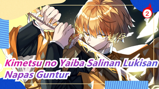 [Kimetsu no Yaiba Salinan Lukisan]Napas Guntur/Walaupun Sakit, Jangan Kabur ke yang Mudah!/Cat air_2