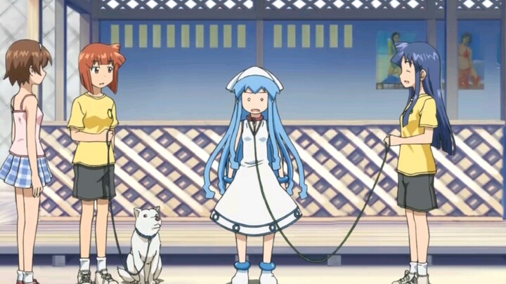 Squid Girl wanted the same treatment as Alex (the dog), and Big Sister satisfied her