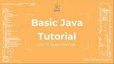 Basic Java Tutorial #15 Object Methods [Object Oriented Programming]