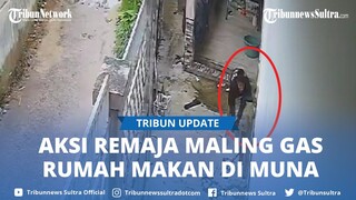 Viral Rekaman CCTV Detik-detik Remaja di Muna Sulawesi Tenggara Curi Tabung Gas Rumah Makan