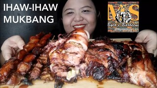 INIHAW NA PUSIT (SQUID), MANOK (CHICKEN) AT BABOY (PORK)//NO TALKING//MUKBANG