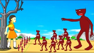 If "POUR 585" Tyranny grows Playing Squid Game Animation | 어몽어스 오징어 게임