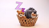 Puppy & teddy sleep time Stop motion cartoon for children - BabyClay animals