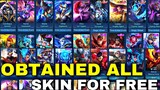 NEW! OBTAINED ALL SKIN FOR FREE! NEW EVENT MOBILE LEGENDS