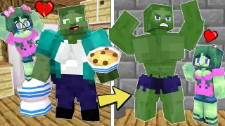Monster School : Fat Zombie Hulk Origin Story - Minecraft Animation