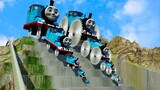 Big & Small Thomas the Train with: Saw Wheels vs Monster Saw Wheels vs DANGEROUS ROAD | BeamNG.Drive