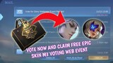 How to claim free Epic skin New Voting web event M3 Mobile Legends | Vote for free Epic Skin