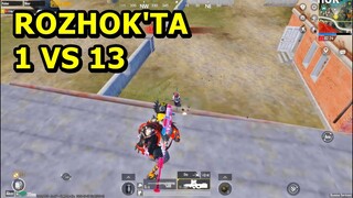 ROZHOK'TA 1 VS 13  ÇOK RAHAT ÇOK PROFESYONEL ! SOLO SQUAD PUBG MOBİLE