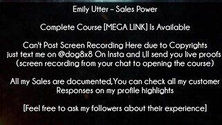 Emily Utter Course Sales Power download