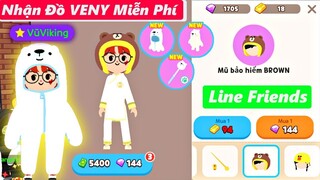 [PLAYTOGETHER] Cách Nhận Đồ VENY miễn phí và Mua Mũ Gấu Bằng Đá Quý ở Line Firends