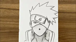 how to draw Kakashi Hatake || How to draw anime step by step || Easy drawing ideas for beginners