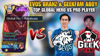 KETEMU EVOS BRANZ & GEEKFAM ABOY ! TIPS MAKRO HAYABUSA SAAT TERTEKAN ! Stenly Hayabusa Gameplay !