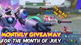 MONTHLY GIVEAWAY FOR THE MONTH OF JULY | URANUS GAMEPLAY | MOBILE LEGENDS
