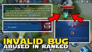 INVALID BUG IS BEING ABUSED TOO MUCH IN RANKED! | INVALID BUG EXPLOITATION NEEDS T STOP! | MLBB RANK