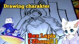 Drawing charakter Genshin impact : archon kontrak liyue Rex lapis ( Zhongli )
