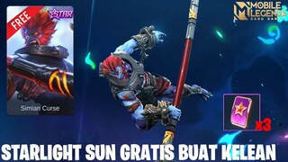 STARLIGHT MEMBER SUN GRATIS BUAT 3 ORANG - MOBILE LEGENDS