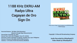 1188 KHz DXRU-AM Radyo Ultra Cagayan de Oro Sign On