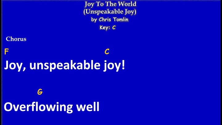 Joy To The World(Unspeakable Joy) | Chris Tomlin | Chords And Lyrics | Instrumental