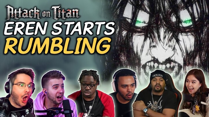 Eren STARTS the RUMBLING Attack On Titan Season 4 Episode 21 Reaction Compilation