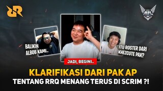 Klarifikasi Pak AP tentang RRQ Menang Terus di Scrim ?! Razeboy: Itu Roster dari Khezcute, Pak ?