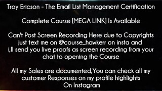 Troy Ericson course The Email List Management Certification download