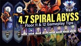 How to BEAT 4.7 SPIRAL ABYSS Floor 11 & 12: Guide & Tips w/ 4-Star Teams! | Genshin Impact 4.7