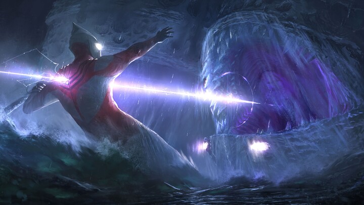 【Painting】Ultraman's famous scene "Tiga died in battle" Facing the evil god Gatanjae, he was defeate