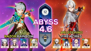 C0 Arlecchino Fireworks & C6 Razor Rainbow | Spiral Abyss 4.6 | Genshin Impact