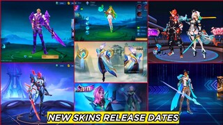 UPCOMING SKINS RELEASE DATES 2023 || MOBILE LEGENDS NEW SKINS 2023 || MLBB