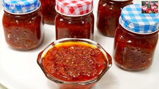 ỚT SA TẾ TÔM để được rất lâu- Bí quyết cách nấu KHÔNG CAY MẮT Chili Sauce Sate Tỏi Ớt by Vanh Khuyen