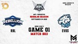 EVOS vs REBELLION Game 01 | MPLID S10 W4D3 | Evos Legends vs Rebellion Zion