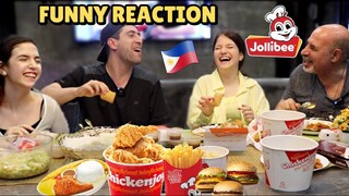 JOLLIBEE Honest RATING! My SYRIAN Family Reaction 🇵🇭