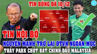 TIN NỘI BỘ: NGUYÊN MẠNH TRỞ LẠI ĐTVN NGOẠN MỤC, THẦY PARK CHỐT BẮT CHÍNH ĐẠI CHIẾN VỚI MALAYSIA