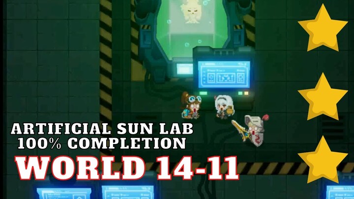 Guardian Tales | World 14-11(Normal) 100% Completion | Artificial Sun Lab