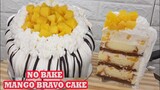 NO BAKE MANGO BRAVO CAKE ALA CONTIE'S | HOW TO MAKE MANGO ICE CREAM CAKE | NO BAKE MANGO CAKE