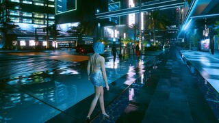 Cyberpunk 2077 3080Ti คุณภาพของภาพที่ผิดเพี้ยน การช็อปปิ้งช่วงดึกในย่านการค้าสุดหรู Third Person Sou