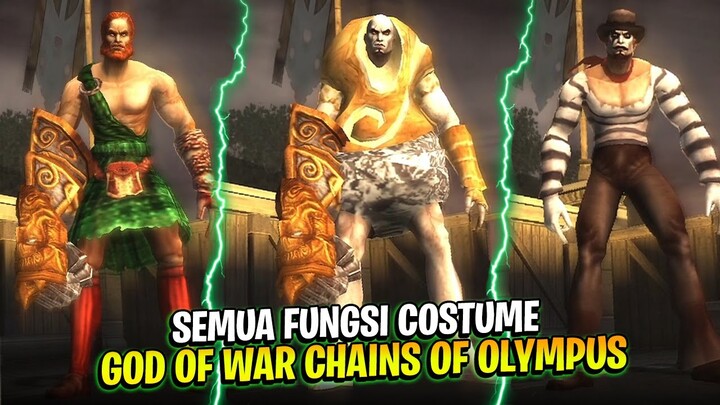 SEMUA FUNGSI COSTUME YG ADA DI GAME GOD OF WAR CHAINS OF OLYMPUS