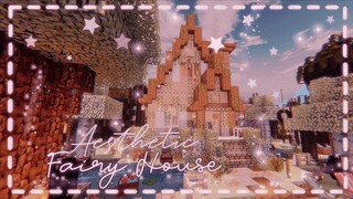 ✨🧚‍♀️ Aesthetic Fairy House 🧚🏠💫 //Chill Speed Build🍃// Minecraft pe | The Girl Miner ⛏️