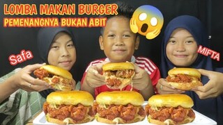 DILUAR DUGAAN ABIT KALAH❗LOMBA MAKAN BURGER SUPER BESAR DAN LUMER