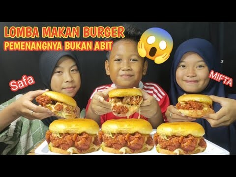 DILUAR DUGAAN ABIT KALAH❗LOMBA MAKAN BURGER SUPER BESAR DAN LUMER