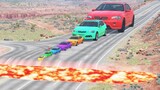 Big & Small Cars vs Lava River | BeamNG.Drive