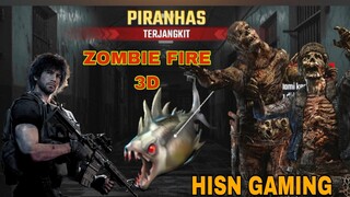 game zombie fire 3D, zombie ikan piranha