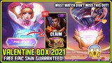 NEW EVENT FREE EPIC SKIN | VALENTINE PARTY BOX 2021 | Mobile Legends